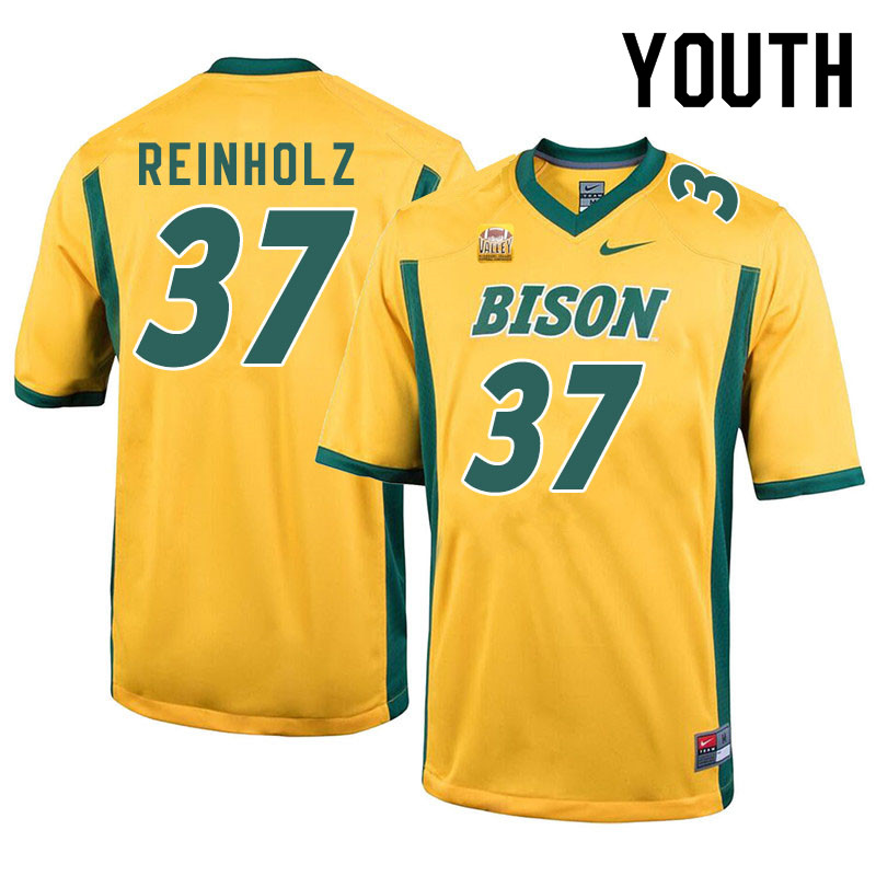 Youth #37 Jake Reinholz North Dakota State Bison College Football Jerseys Sale-Yellow - Click Image to Close